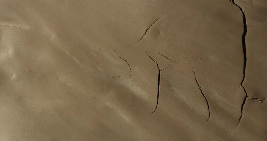 Crack in dense wet abstract sand