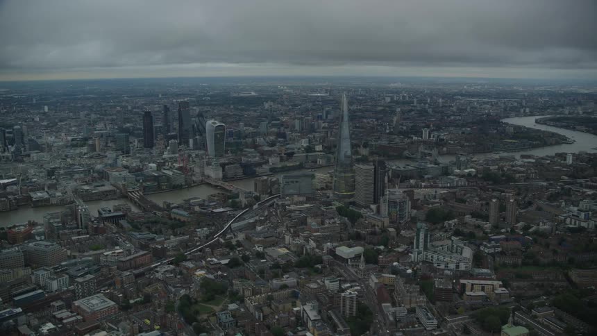 The city is full of tall buildings