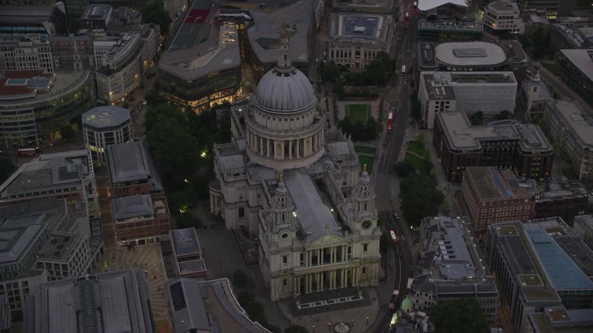 Aerial view of saint pauls cathedral in london city