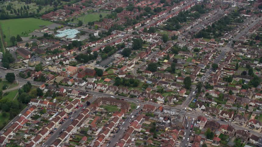 Aerial view of an urban city