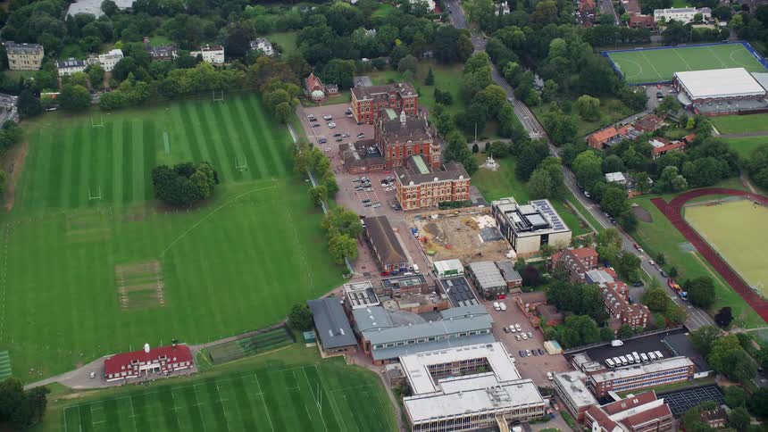 Aerial view of shrewsbury school independent or preparatory school