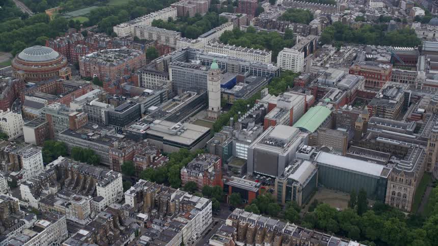 Aerial of the residential area of an urban neighborhood