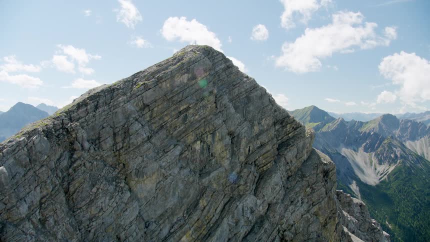 Peak of mountains on a sunny day