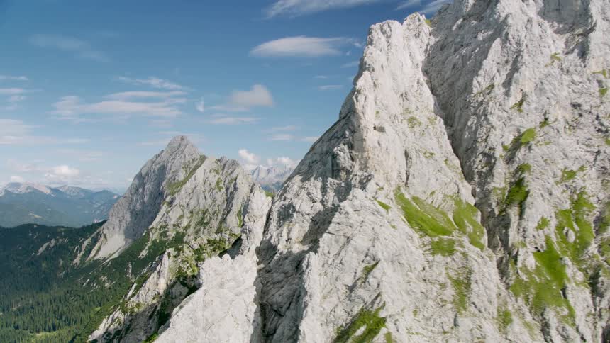 Aerial view of a mountain range and landscape