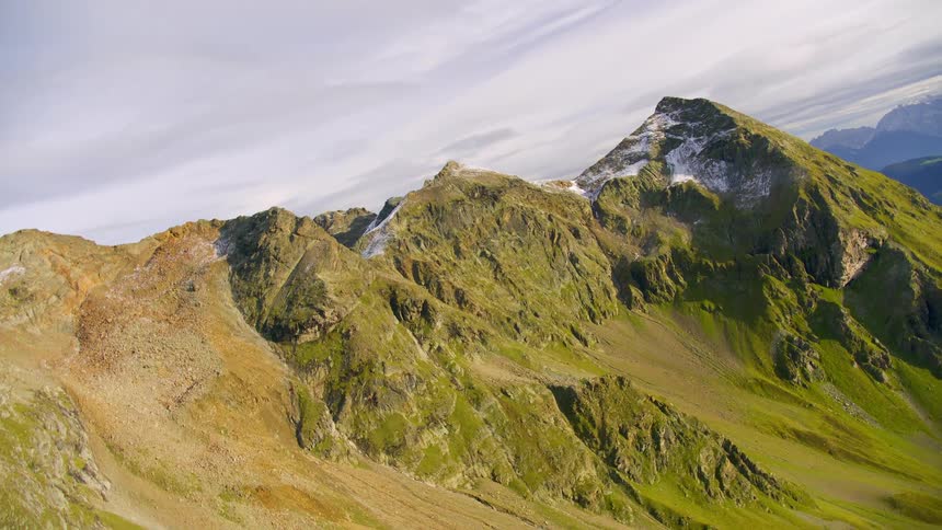Aerial view of a mountain range