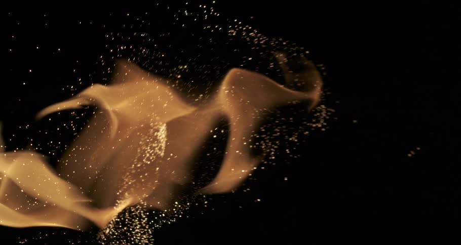 Flames of a bonfire in the dark night