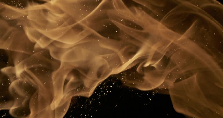 Flames burning in the dark night