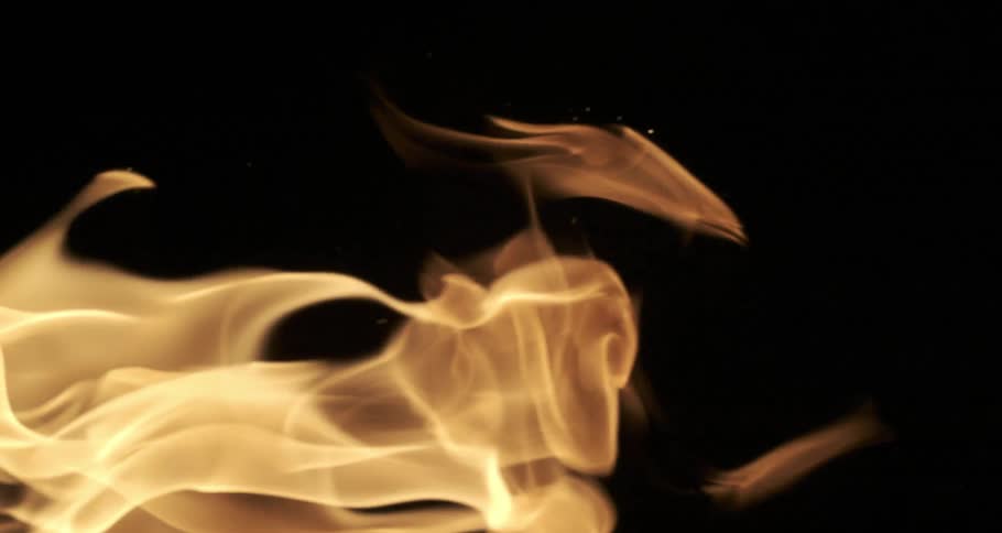 Yellow flames flow to the right