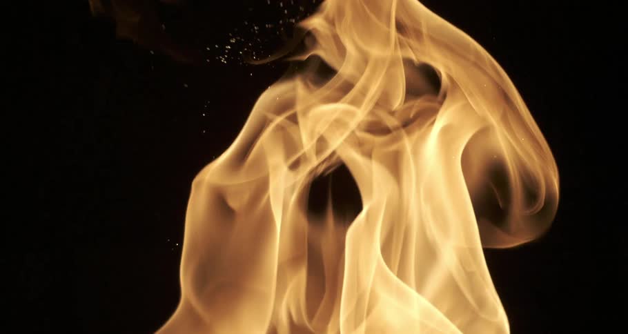 Bonfire flames burning slowly