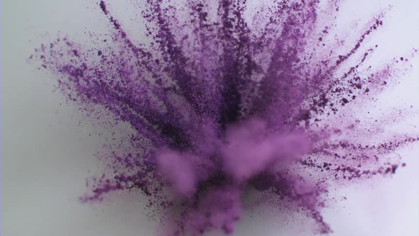 The purple dust flies