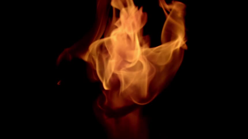 Yellow flames against a dark background