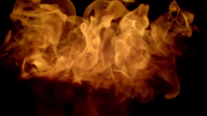 A ball of flame expanding in the dark