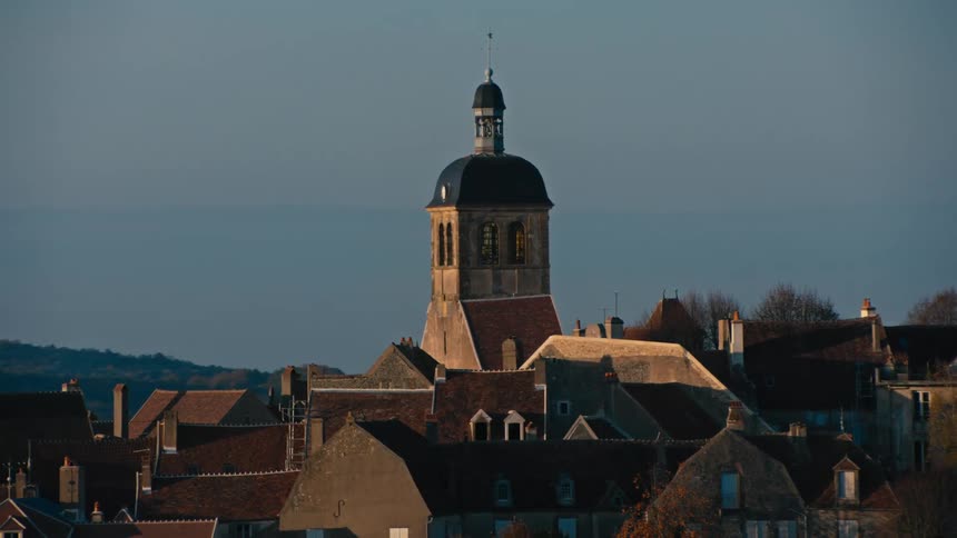 An aerial view of connected historical buildings