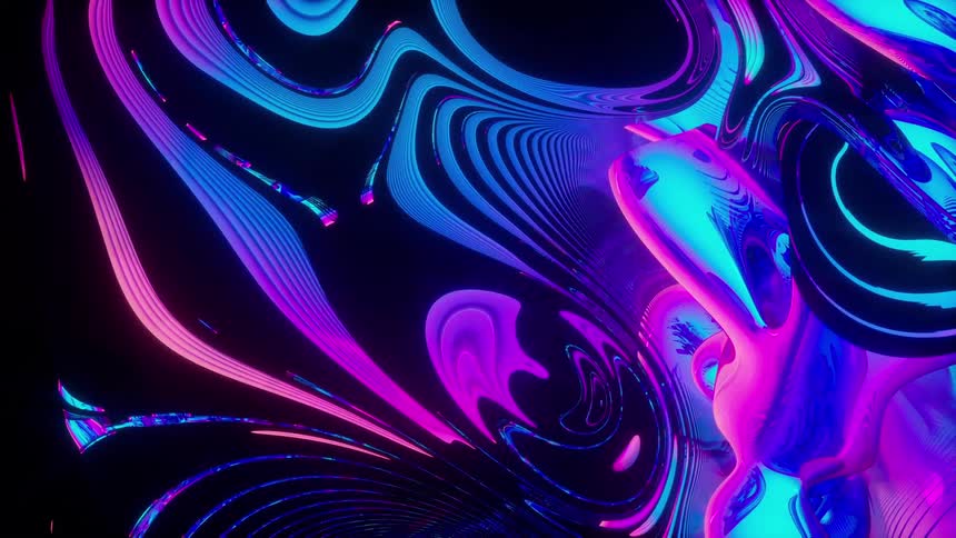 Changing neon glowing abstract psychedelic fractal