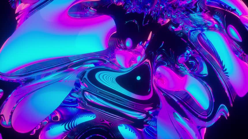 Colorful glowing abstract psychedelic neon fractal