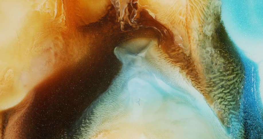 Colorful abstract shapes of blooming liquid ink