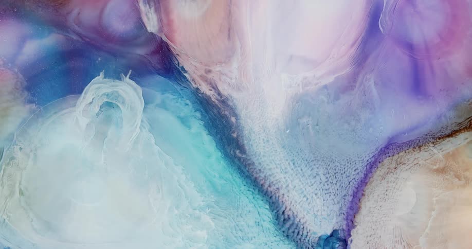 Abstract shiny and fluid pearl inks flowing background