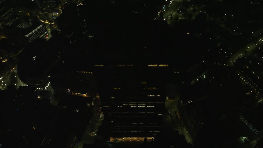 Huge residential building on a night with poor lighting