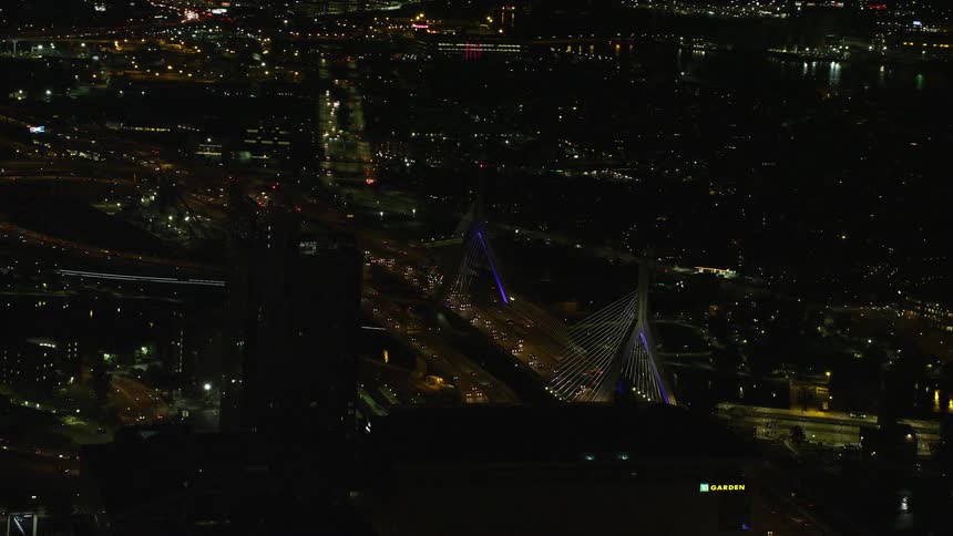 Traffic in a city at night