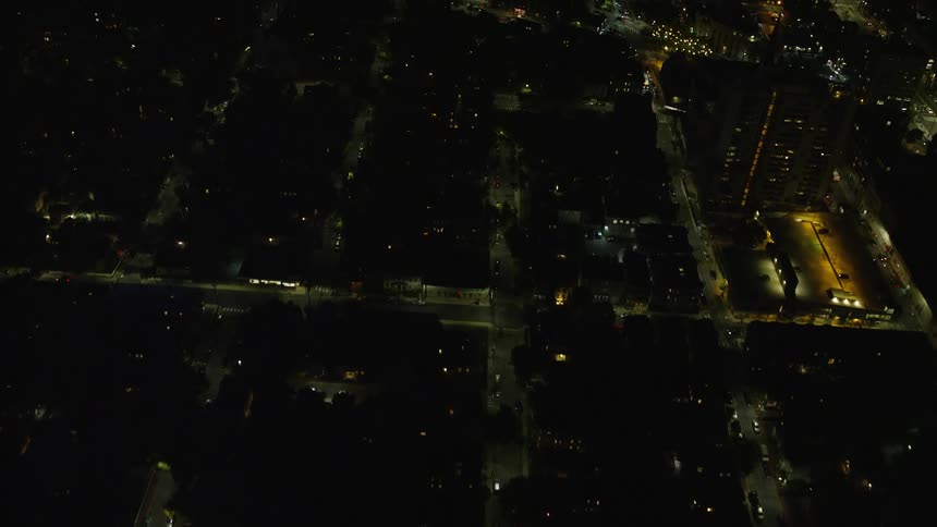 Aerial view of a metropolitan city at night