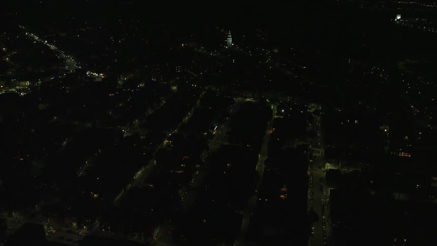 The city is very dark at night