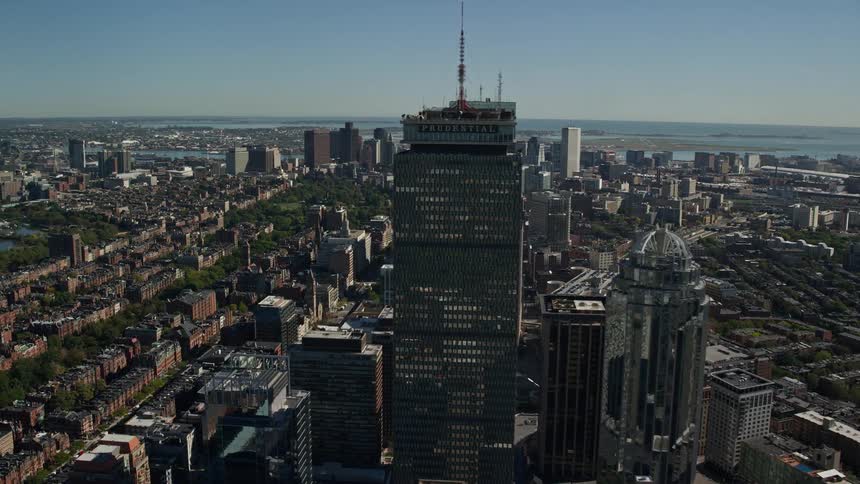 Aerial view of buildings in the city downtown at daytime
