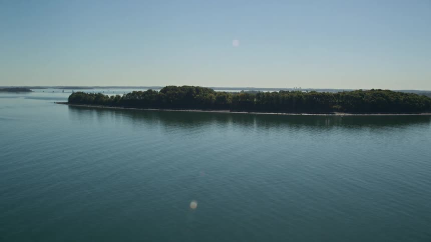 Aerial panorama of an island