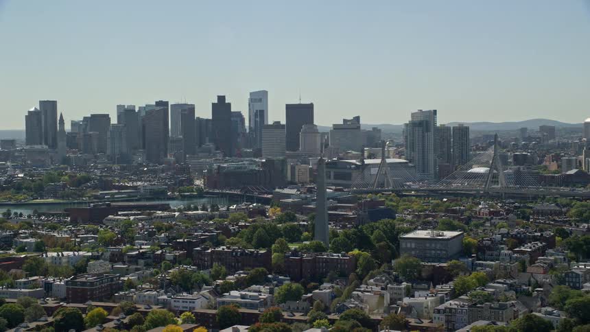Aerial view of buildings in the city downtown at daytime