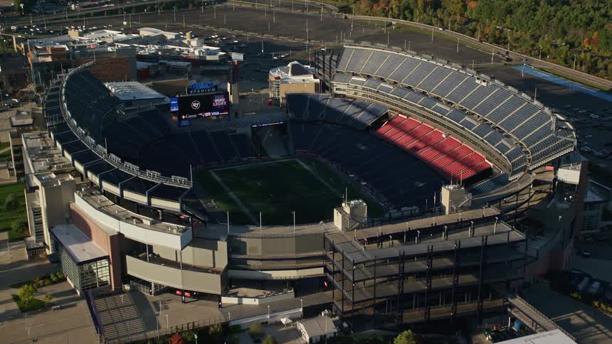 Aerial panorama of a massive highcapacity stadium