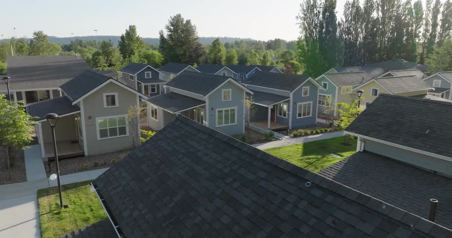 Reveal of new tiny homes in an urban community