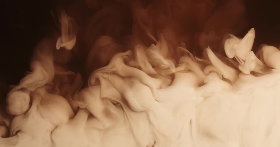 White smoke and red smoke intertwining