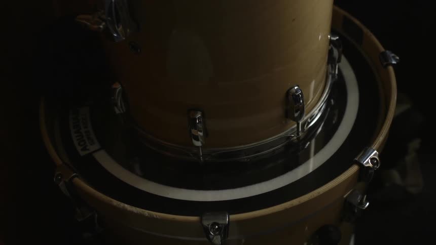 Drums are stacked together