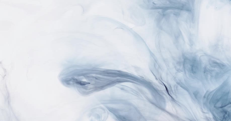Abstract blue smoke in motion on a white background