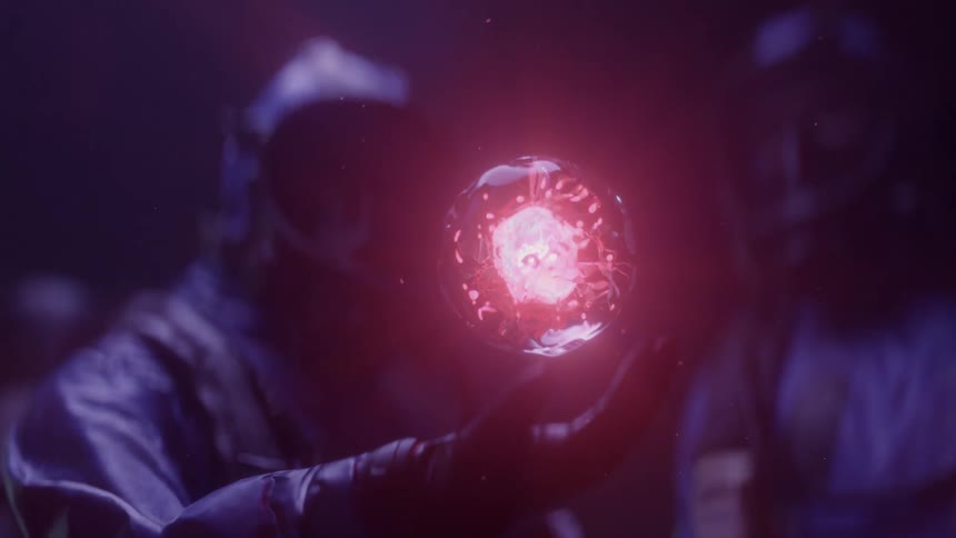 A glowing orb is floating on the persons hand