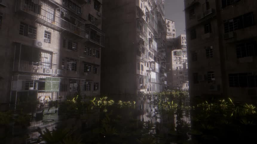 The city is flooded with high water
