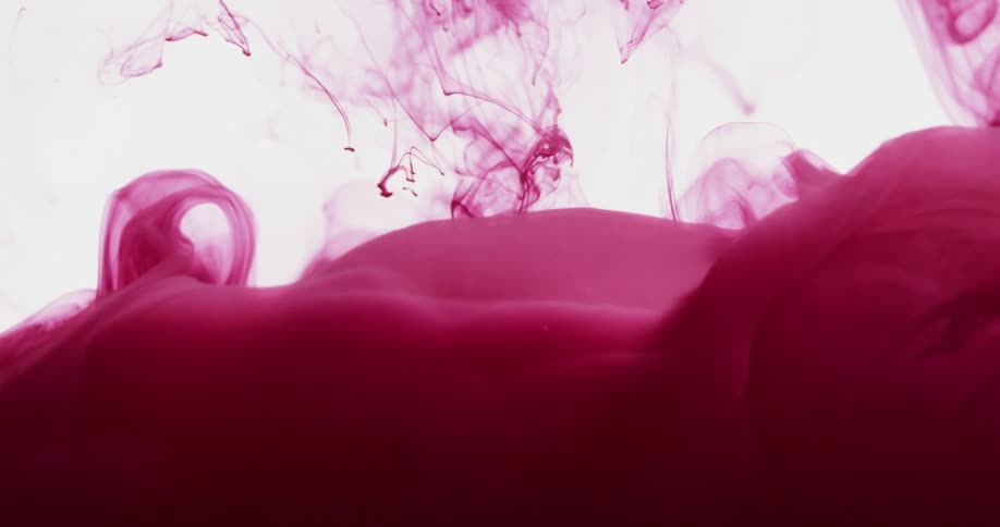Dense pink smoke in abstract motion on a white background