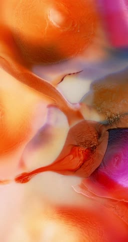 Colorful inks mixing into an abstract pattern in vertical direction