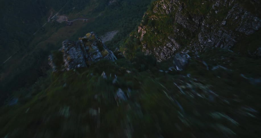 The mountains are tall and green