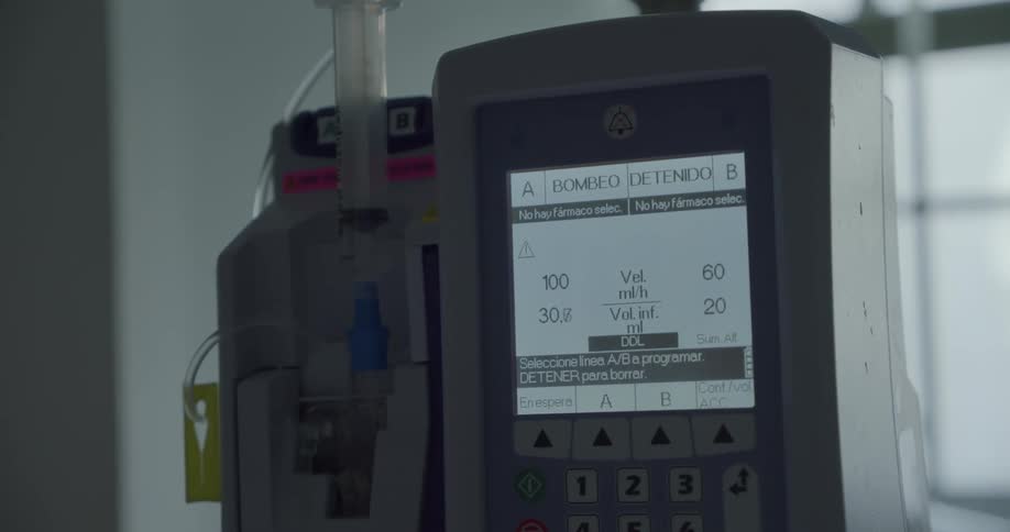 Close up of a vital signs monitor