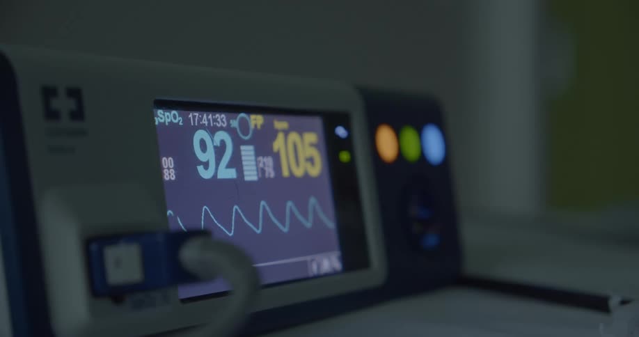 Close up of a vital signs monitor