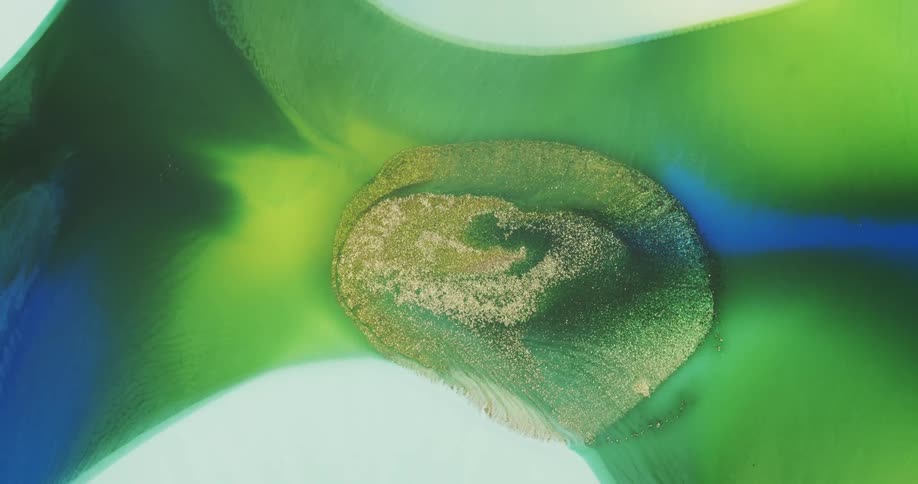 Colorful abstract liquid ink art flowing and mixing