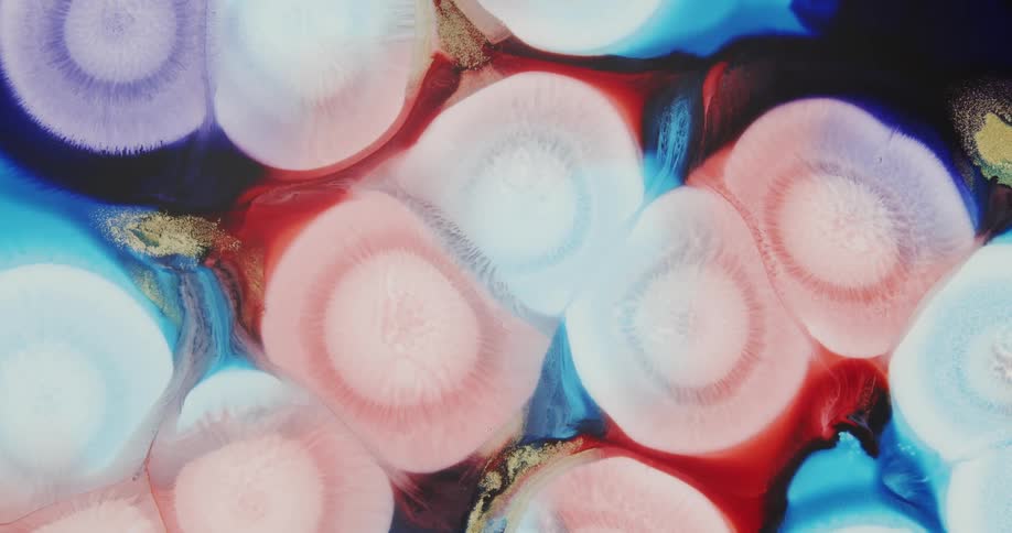 Expanding abstract circles of liquid inks