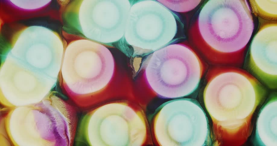 Expanding abstract circles of liquid inks