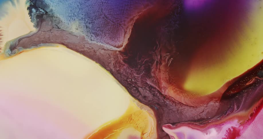 Colorful abstract liquid ink art flowing and mixing