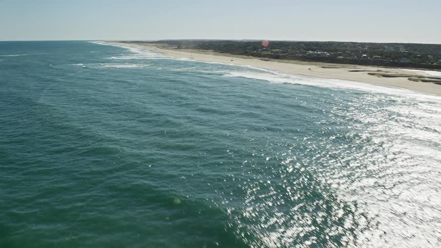 A coastal region facing the blue ocean on a beach