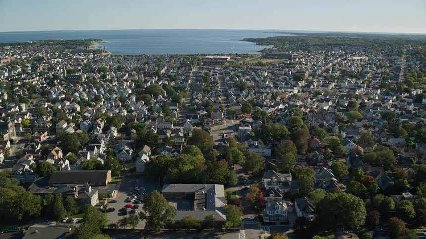 A large residential city facing the ocean