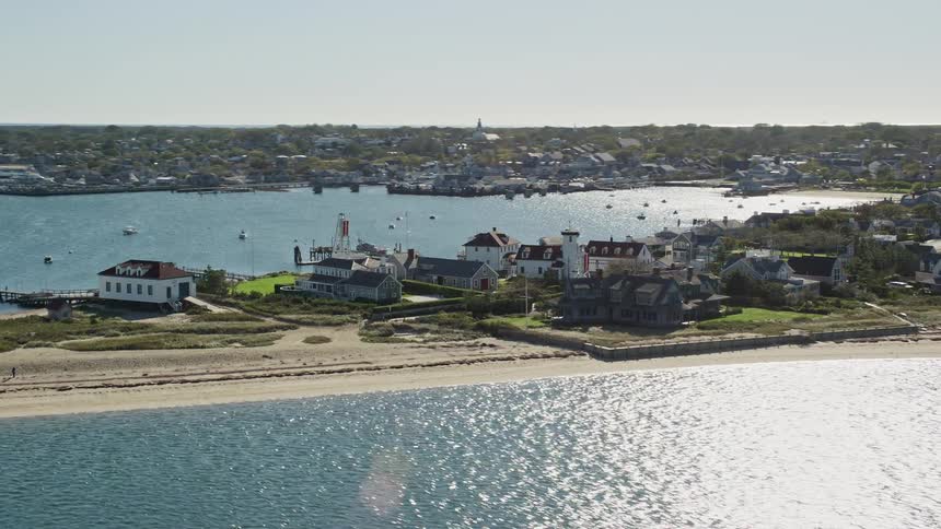 Homes line the beaches of the island