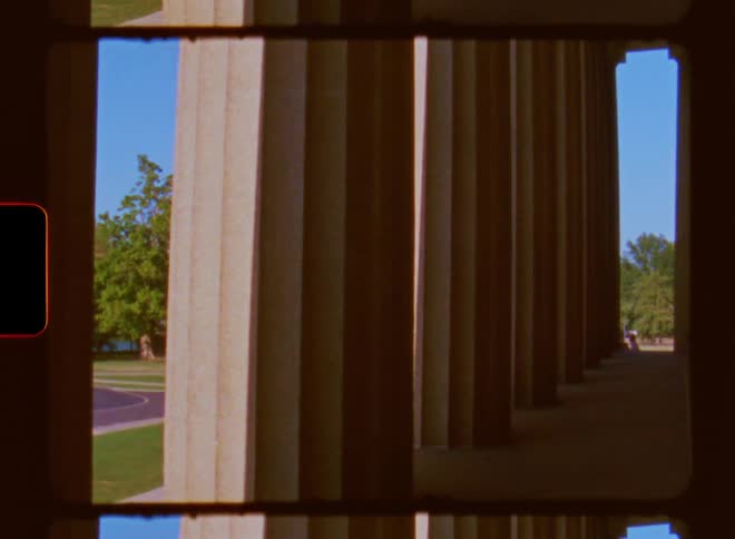 A construction with several thick support pillars