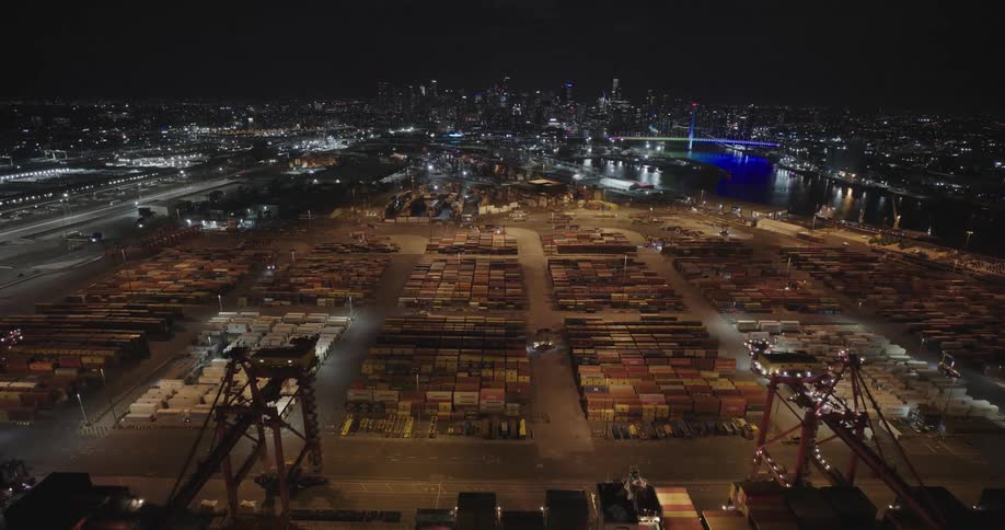 The facility is full of cargo containers