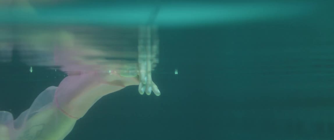 A woman floating in water